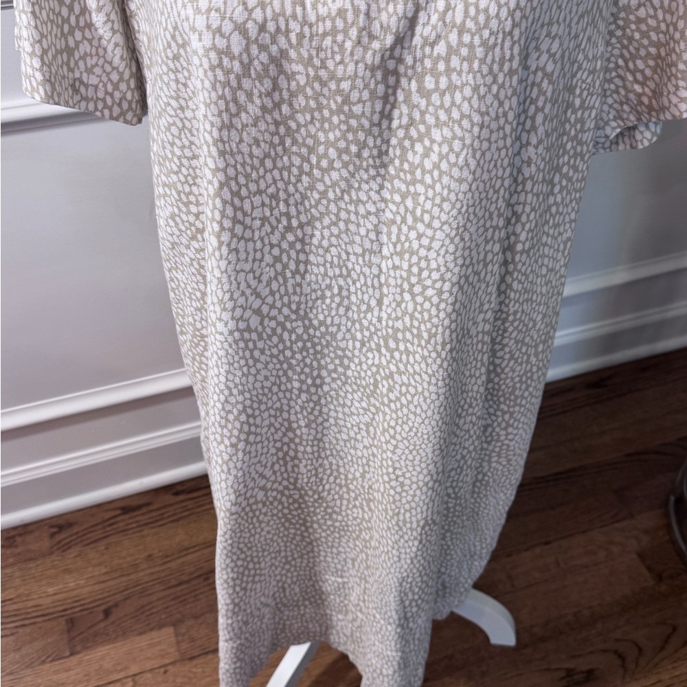 Original by Nicole Miller Women Shift Dress Linen Blend Size XL tan and white - Picture 4 of 12